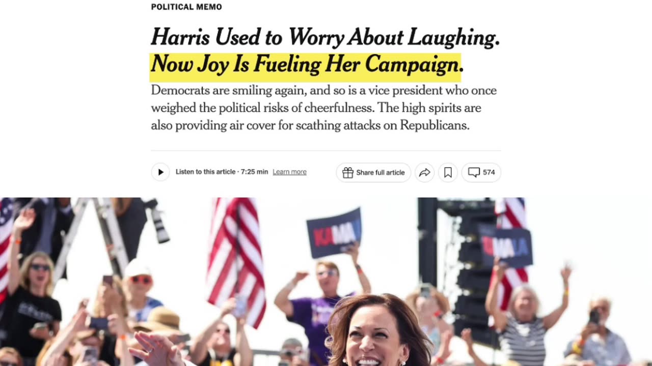 Harris camps’ new Press BUZZWORD is “JOY” Subconscious Emotional Manipulation through Marketing