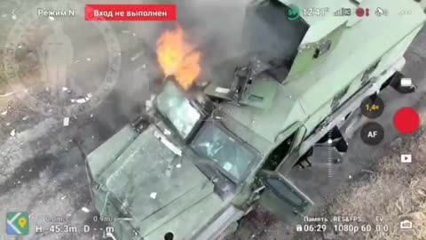 Drone Operators Burnt a Canadian Roshel Senator Armored Vehicle in Lyubimovka, Kursk