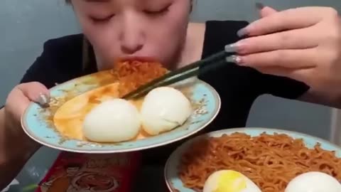 FAST EATING CHALLENGE ( 8 Eggs, 8LB Noodles ) | #asmr #food #shorts