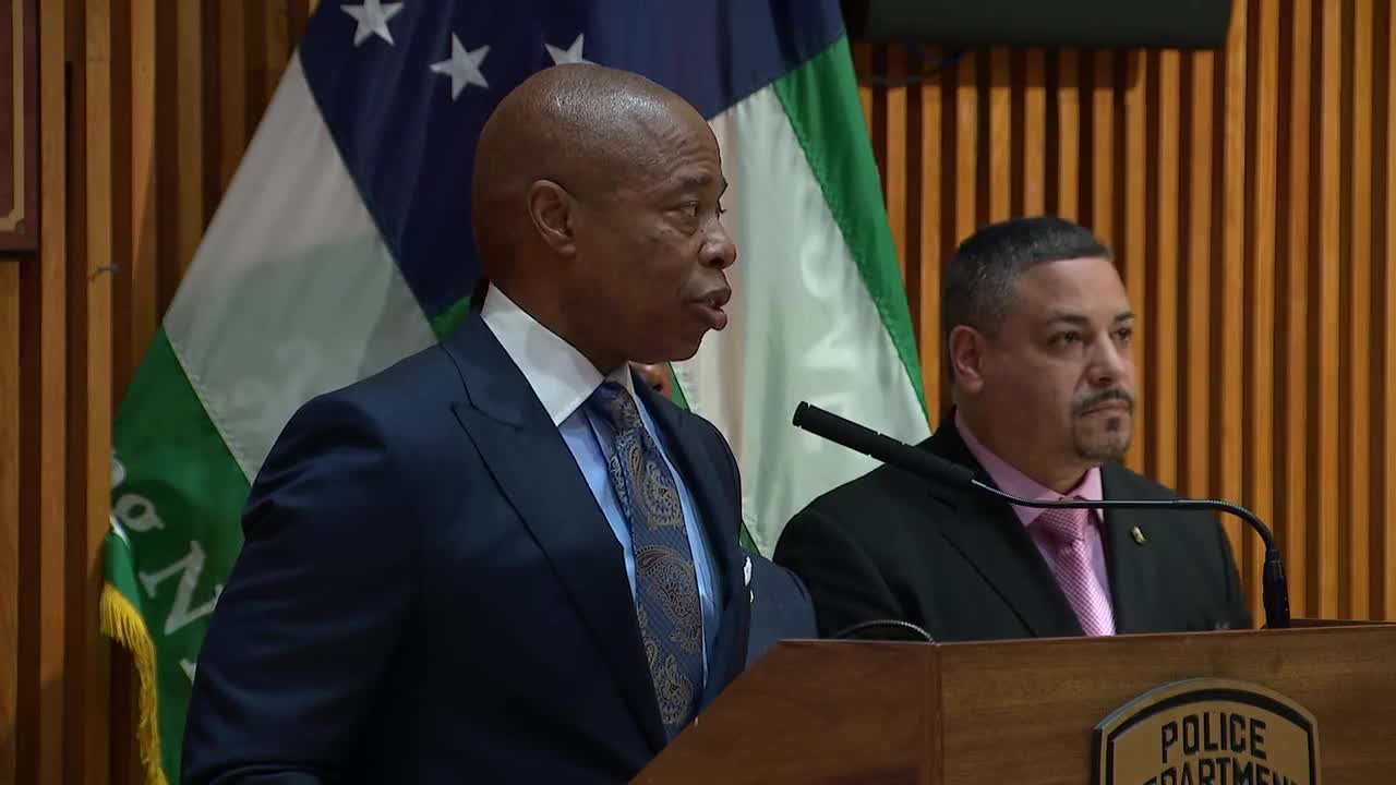 NYC Mayor Eric Adams, NYPD officials offer updates following the arrest of man suspected of subway shooting that left one dead