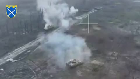 The already famous "white" M2 Bradley finishes off the remnants of the Russian assault