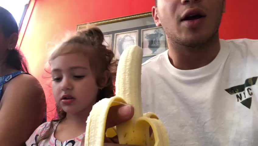 Stepson and granddaughter go bananas over bananas