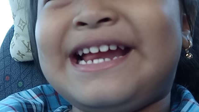 Funny baby play so happy