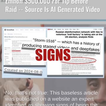 Fact Check: NO Evidence Rapper P. Diddy Paid Harris and Emhoff $500,000 For Tip Before Raid -- AI