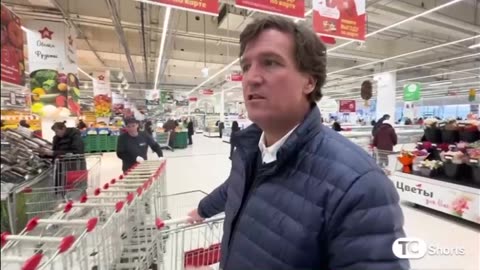 Tucker Carlson Goes Grocery Shopping in Moscow Russia