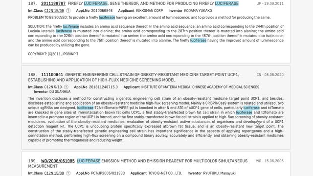 luciferase is contained in each of the vaccines - hundreds of patents