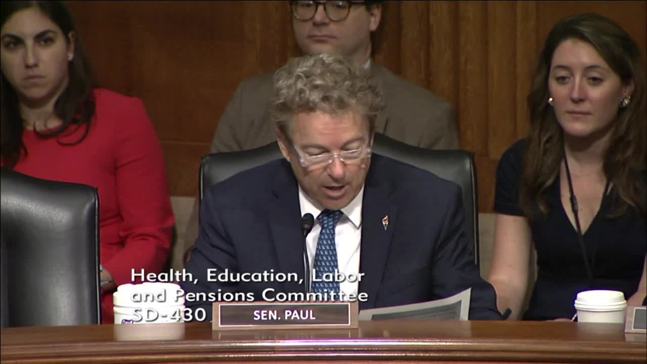 Dr. Paul Speaks at HELP Hearing on Vaccine Hesitancy - June 22, 2021