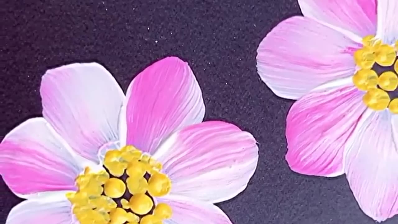 Easy Acrylic Painting for Beginners _ How to paint Flowers __ Painting Tutorials #Satisfying