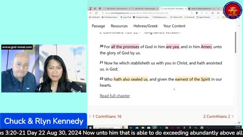 Aug.30, 2024 Book of Ephesians 3:21-22 God's Power that works in Us Day 22 - Pastor Chuck Kennedy