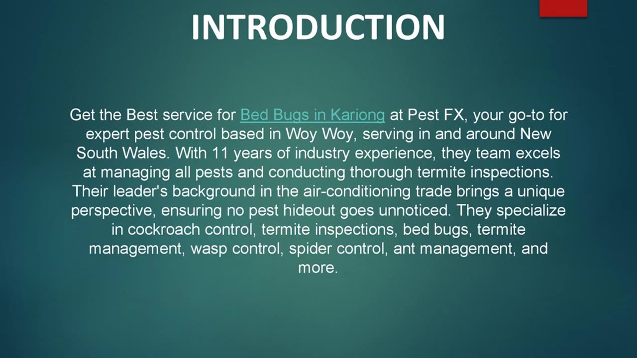 Get the Best service for Bed Bugs in Kariong