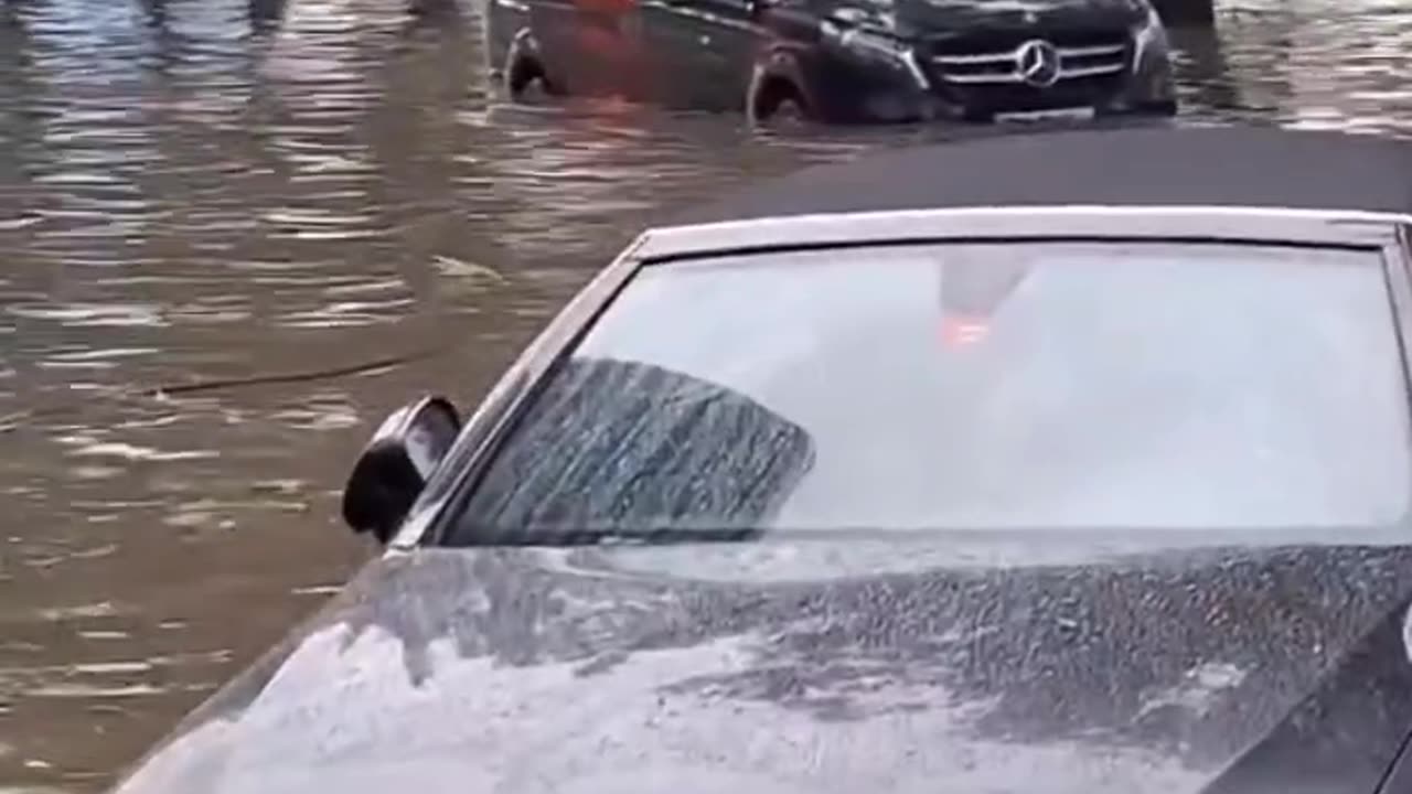 Swimming in Dubai after the storms and rain