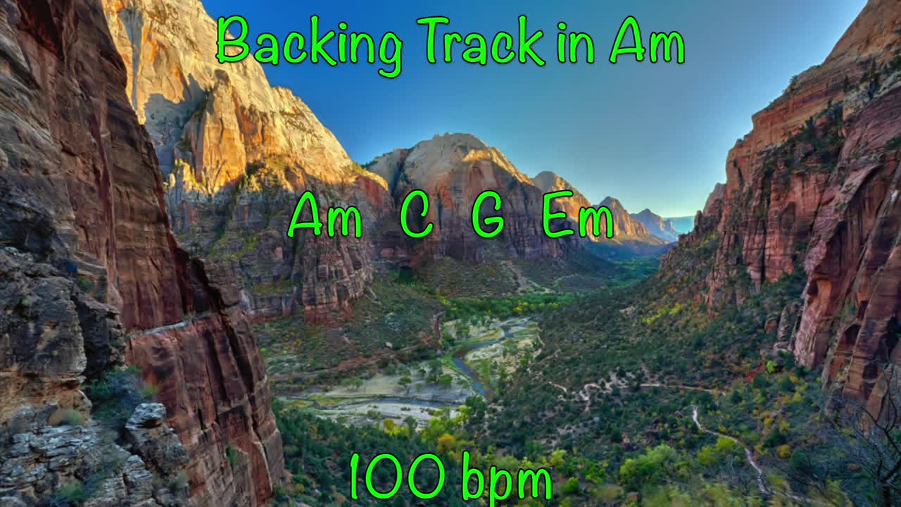 Am Acoustic Guitar Backing Track 100 bpm