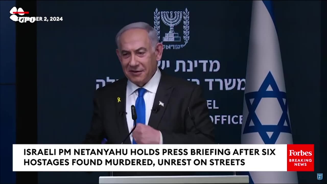 FULL: Israeli PM Netanyahu Holds Press Briefing After Six Hostages Found Murdered, - 9/2/24