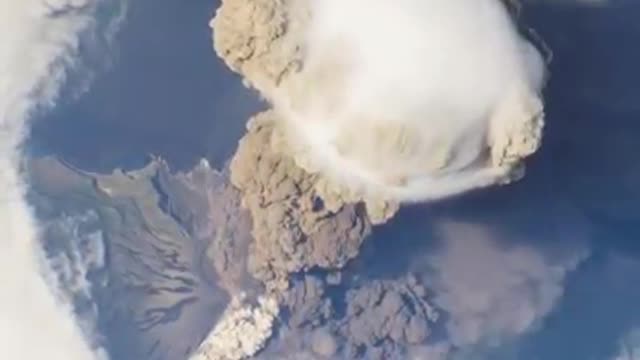This is what volcanic eruption looks like from space