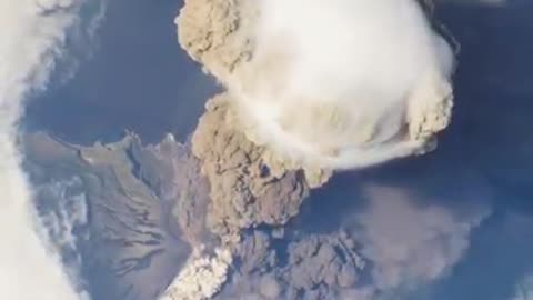 This is what volcanic eruption looks like from space