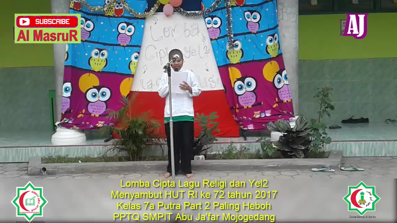 Lomba Cipta Lagu Religi dan Yel2 Kelas 7a Putra Part 2 Paling Heboh Menyambut HUT RI ke 72 tahun 201