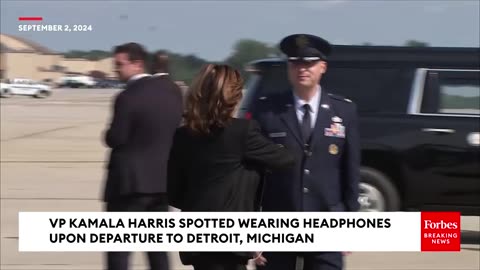 VIRAL: Kamala Harris Wears Headphones As Reporters Call Out Questions To Her