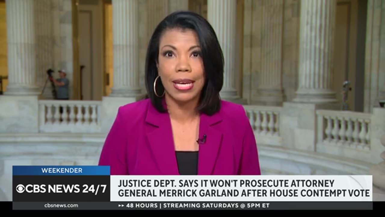 Justice Department says it won't prosecute AG Garland after contempt vote CBS News