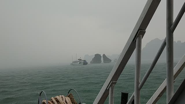 Halong Bay on a rainy day