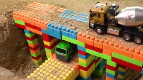 Collection funny videos toy bridge construction vehicles