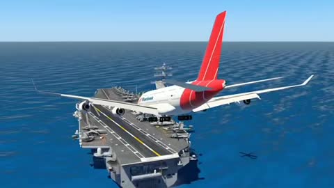 Fail landing on aircraft carrier simulation