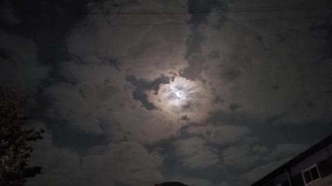 Mysterious moon and clouds