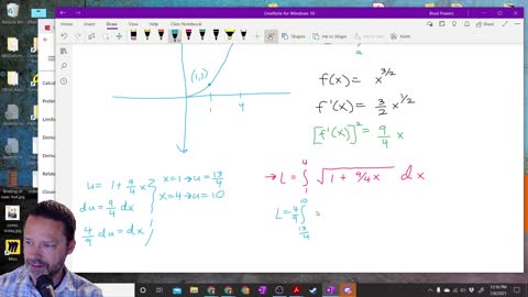 Calculus 2 - Section 8-1 - An Example of finding Arclength