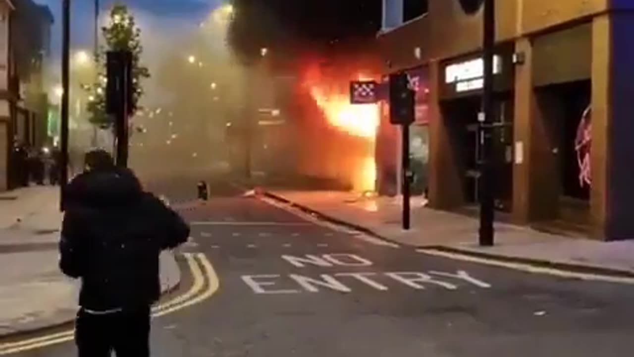 Sunderland's previous main police station destroyed before a newer one is burned out.