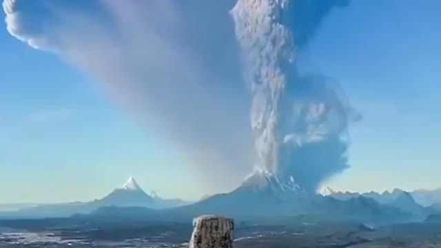 erupting volcano