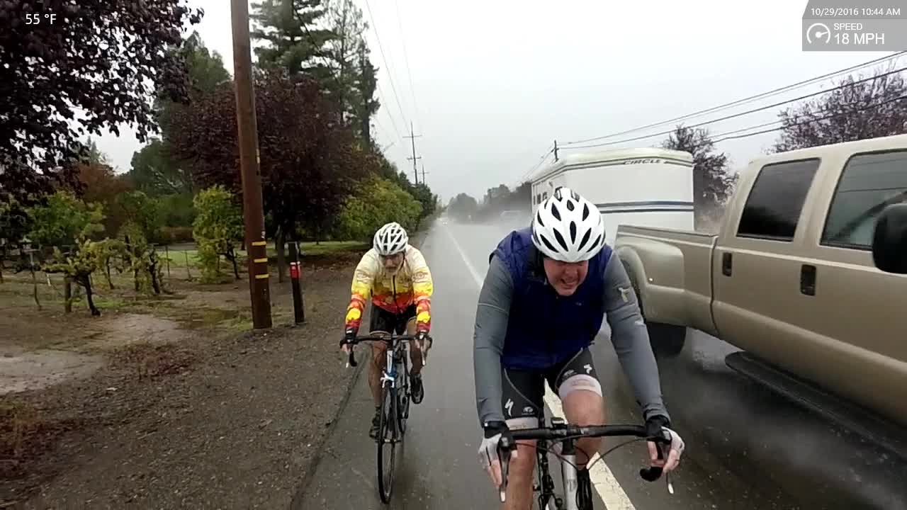 Cycling in the pouring rain!