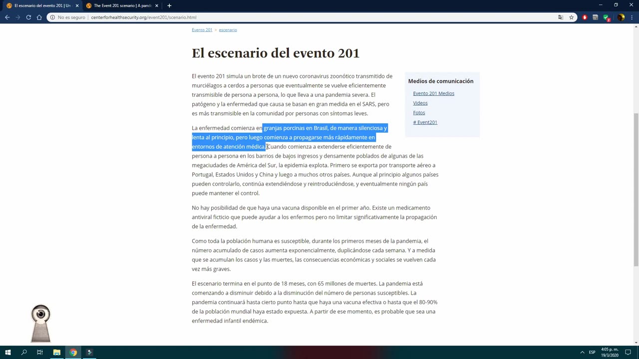 CORONAVIRUS DEL 2019-L'Evento 201 e le previsioni di Bill Gates DOCUMENTARIO il virus del 2019 era sintetico fatto in laboratorio di una plandemia programmata dal 2016 e simulata ad ottobre 2019,finanaziata da Bill Gates e dal world economic forum