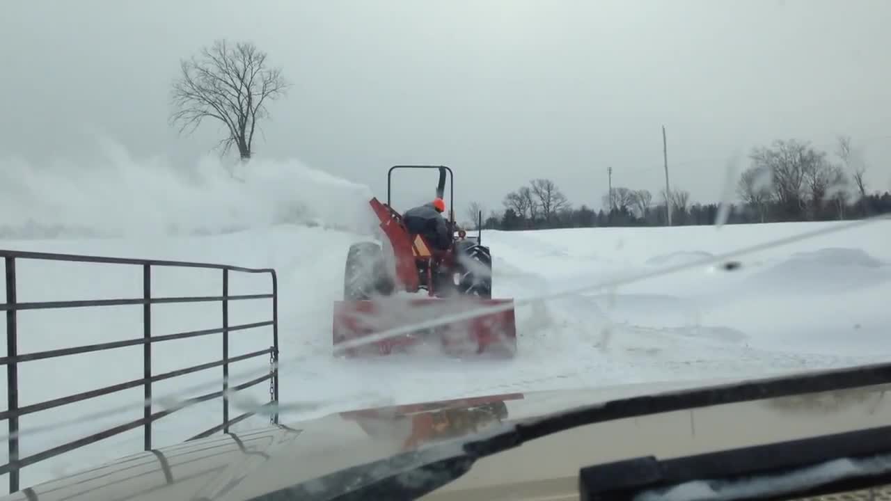 Snow Blowing The old driveway