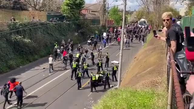 Australian Lockdown Protestors FIGHT BACK And Rush Police Line