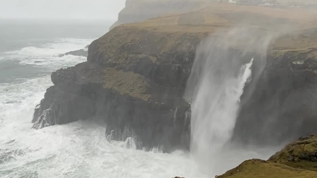 High Winds Redirect Waterfall