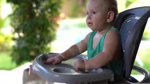 Nice baby eating .nice baby