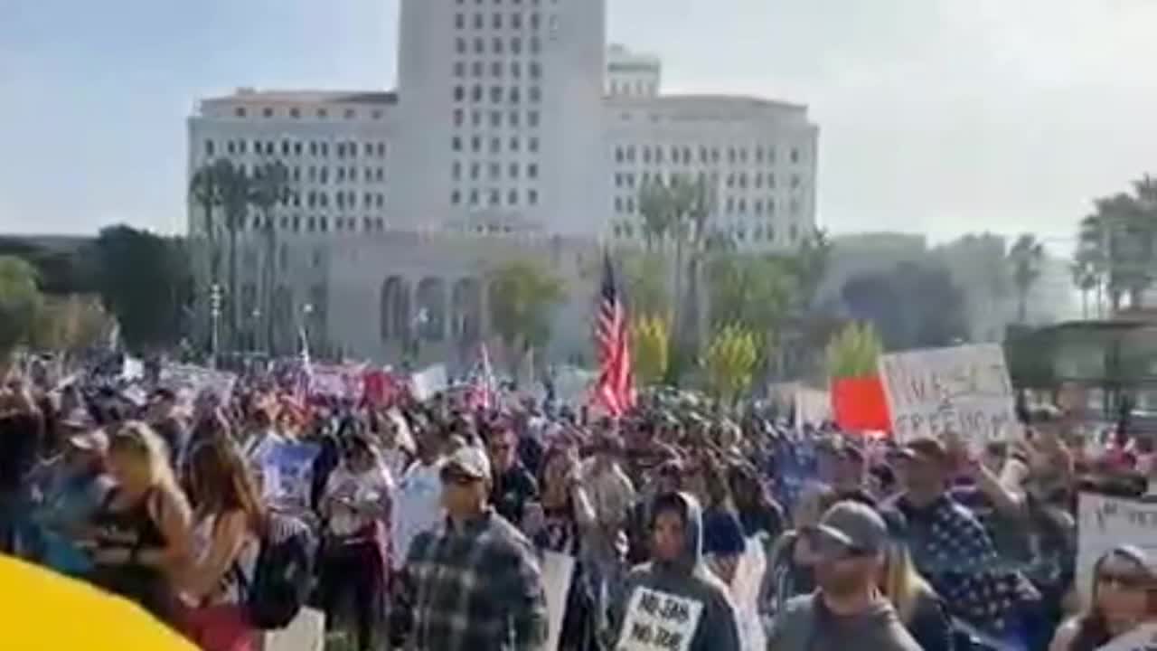 EPIC: Thousands Rally In Los Angeles To Protest Vaccine Mandates