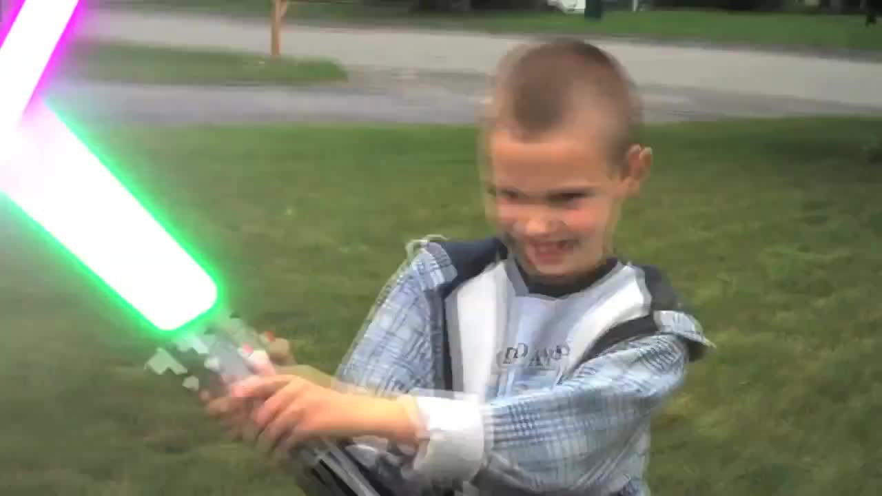 Star Wars Kids In Real Lightsaber Fight!