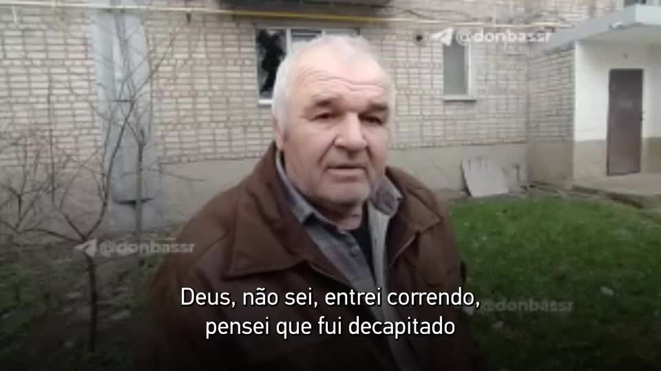 Morador de Yasinovataya foi atingido por onda de choque de projetil ucraniano