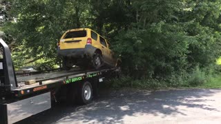 Unloading a Tow Truck