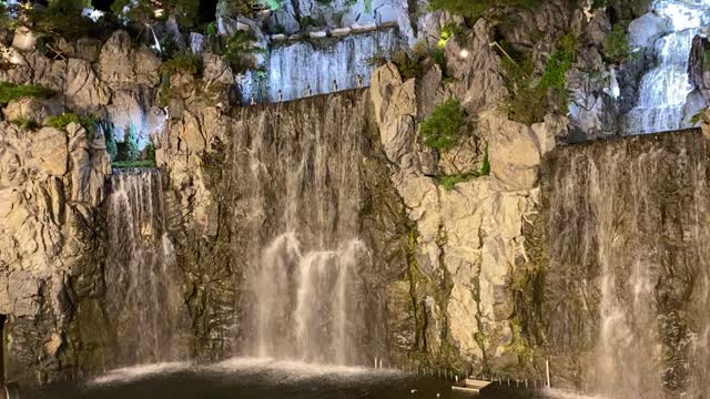 artificial waterfall | night view