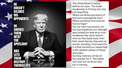 Trump: We Never Left! It's Time To Return Publicly! What Will [Next Week] Hold?