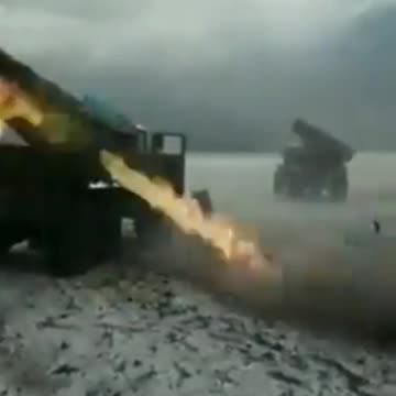 Ukraine Russia War Armored Vehicle's Fire Rockets
