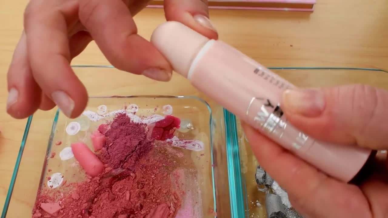 Pink vs Diamonds - Coloring Satisfying Slime ASMR with Eyeshadow and Makeup