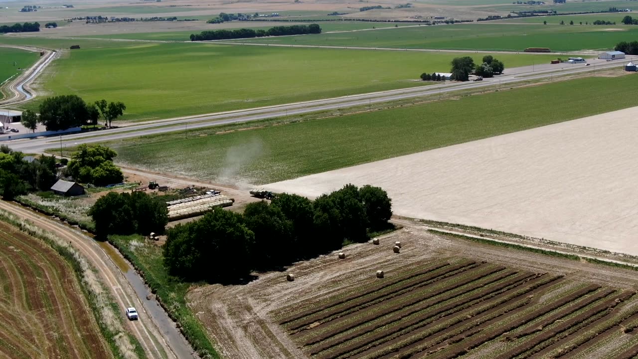 Hyperlapse of Chance delivering bales