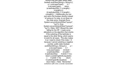 Determining whether either of a pair of strings ends the other string