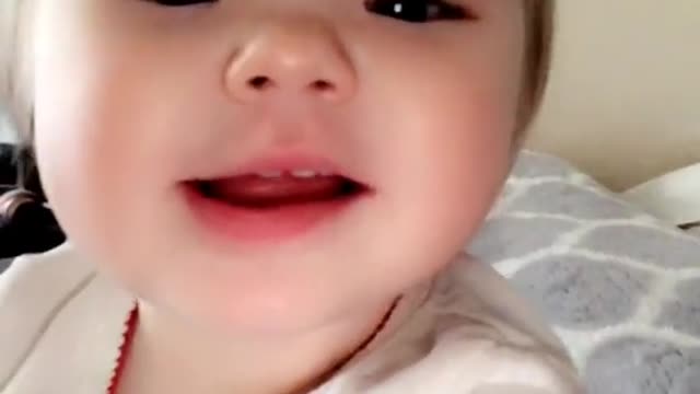 Beautiful baby laughing