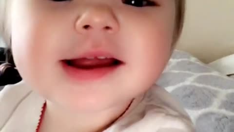 Beautiful baby laughing