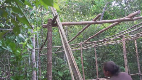 Girl Build The Most Beautiful Bamboo House Near the Village