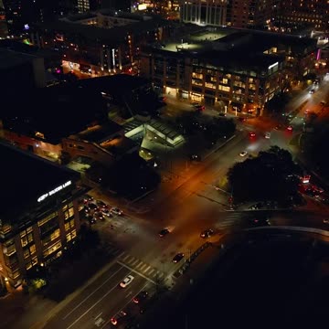 Aerial view of a big city at night
