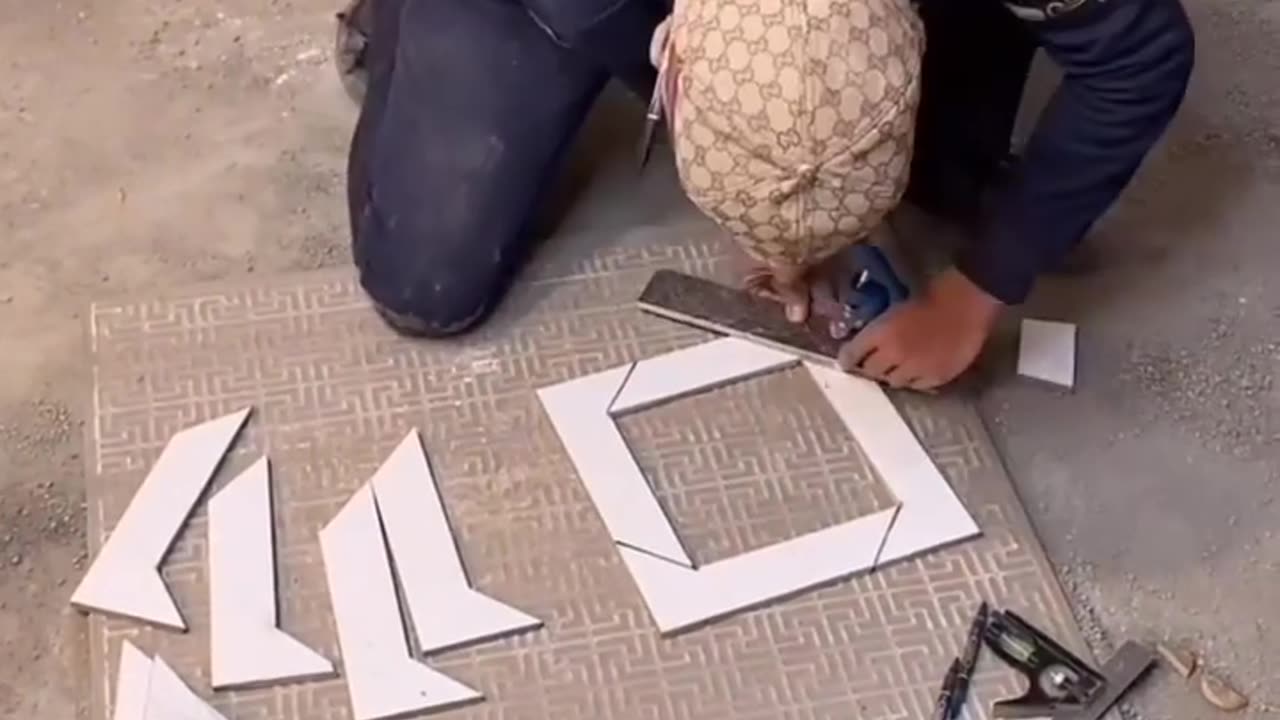 Artist performing his art